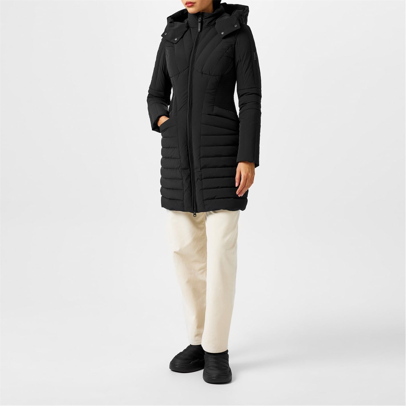 Black Mackage Oksana Smocked Long Down Coat - Get The Label