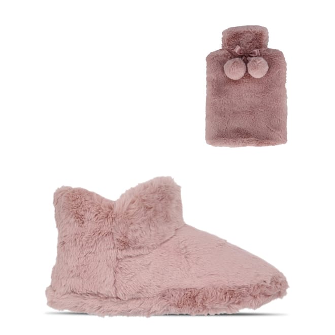 Hot Water Bottle  And  Slipper Boot Set