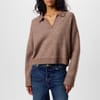 Cropped V-Neck Relaxed Fit Sweater
