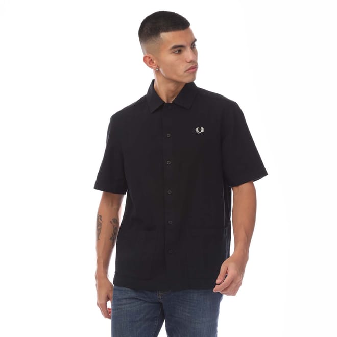 Linen Piqué Panel Shirt