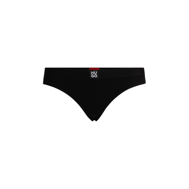 Stacked Logo Ribbed Thong
