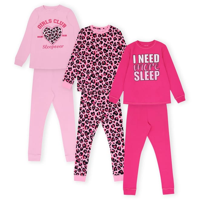 3 Pack Leopard Pyjama Set