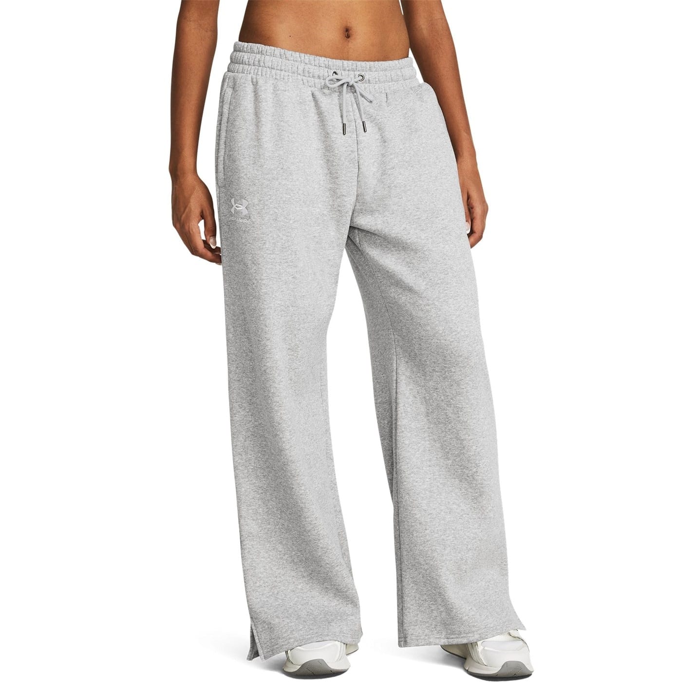 Grey Under Armour Womens Armour Ua Icon Fleece Wide Leg Pant Joggers Get The Label