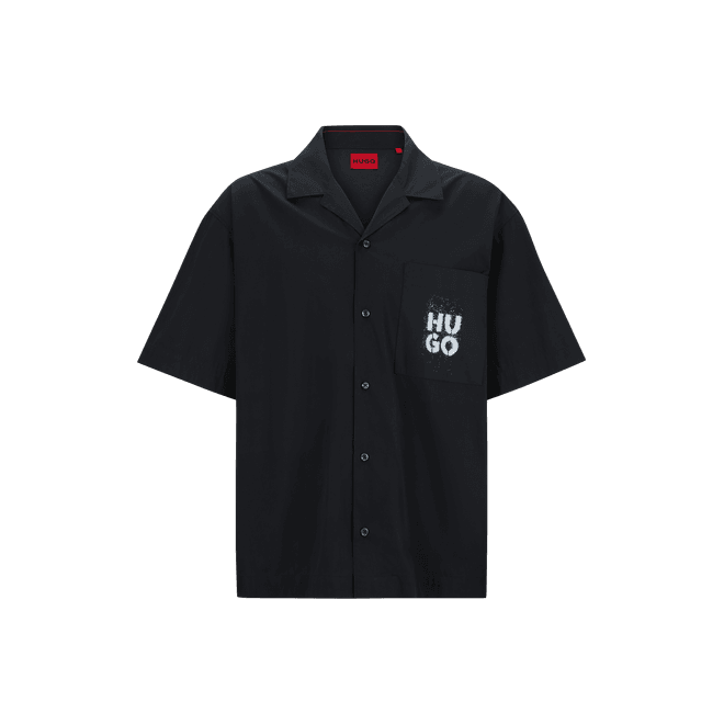 Stacked Logo Prints Oversized-Fit Shirt