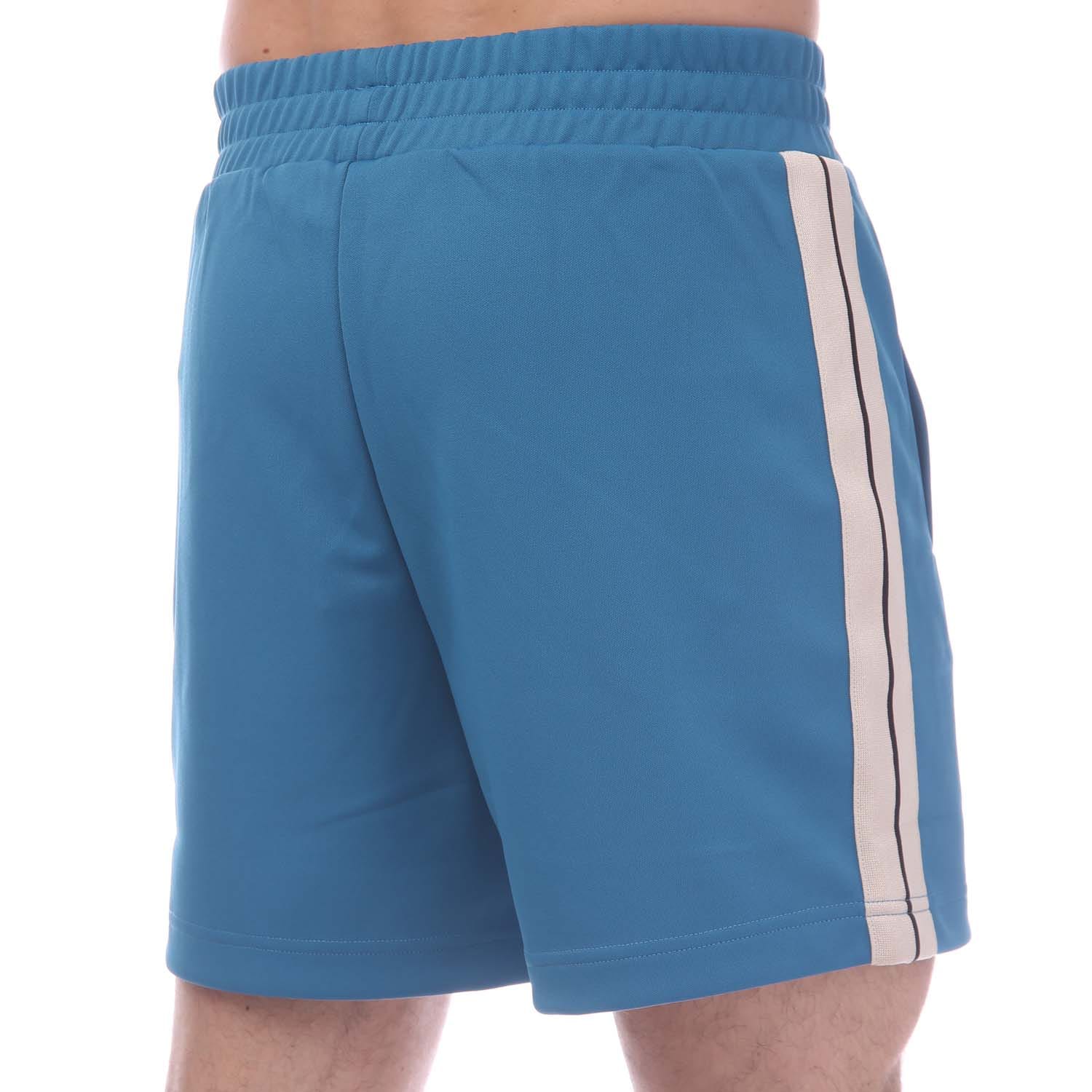 Blue White Palm Angels Track Shorts Get The Label