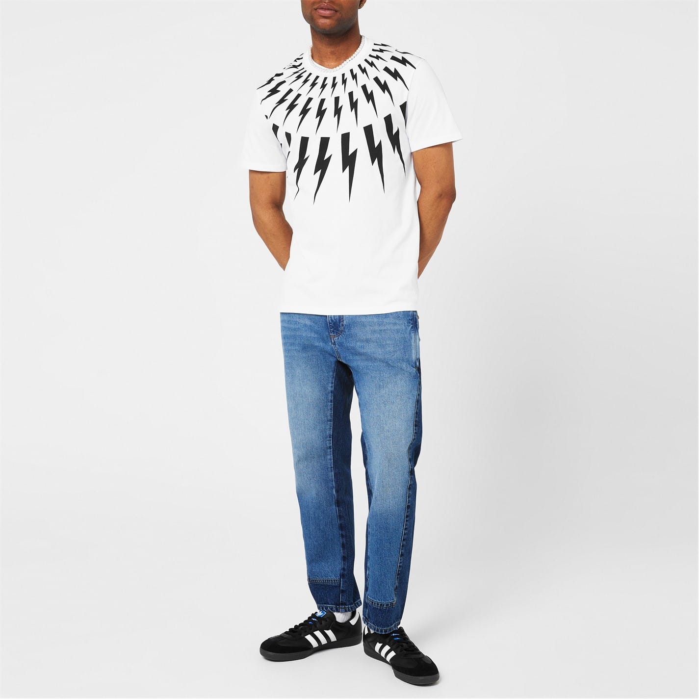 White Neil Barrett Lightning Bolt T-Shirt - Get The Label
