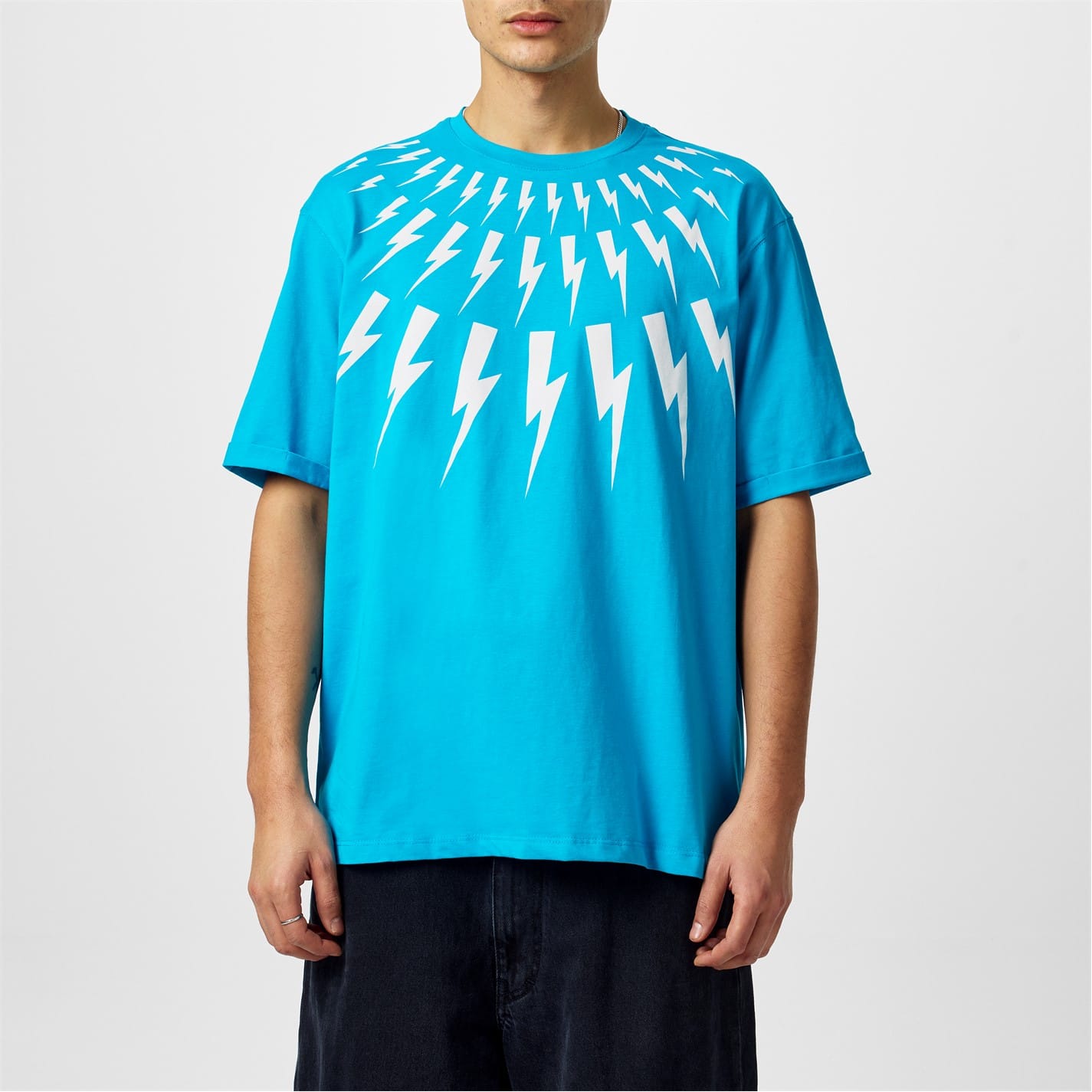 Blue Neil Barrett Lightning Bolt T-Shirt - Get The Label