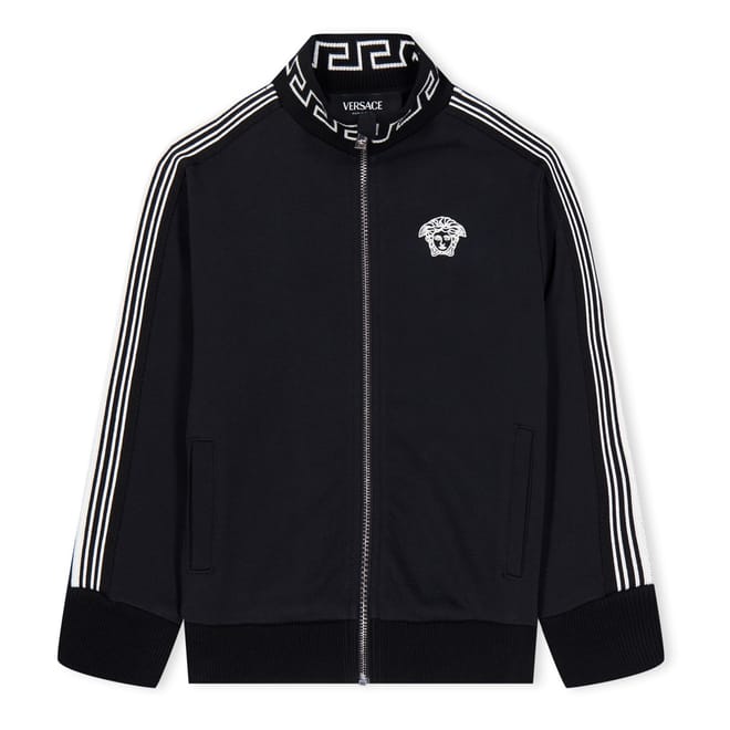 Logo Print Mock Neck Zip Track Jacket