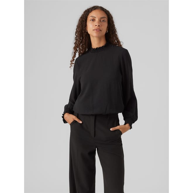 Mock Neck Regular Fit Blouse