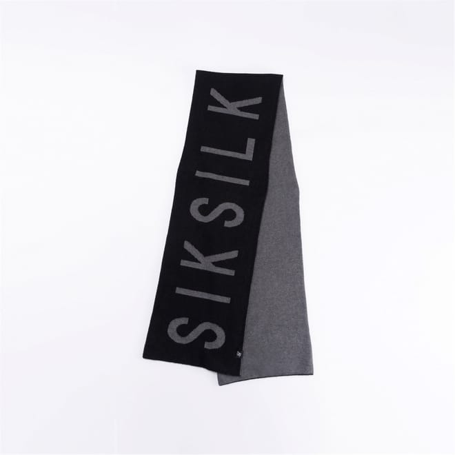 Lettering Color Block Oblong Scarf with Logo