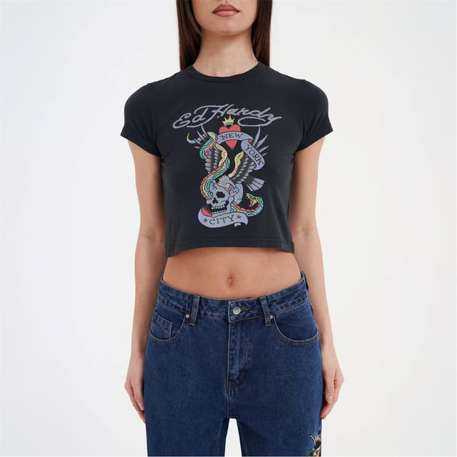 Nyc Cropped Crew Neck T-Shirt