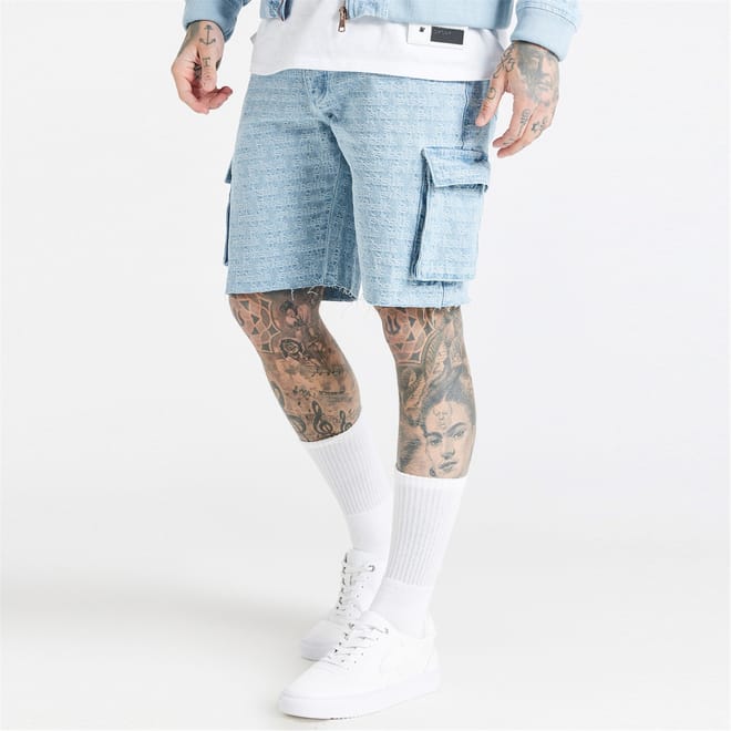 Cargo Shorts with All Over Logo