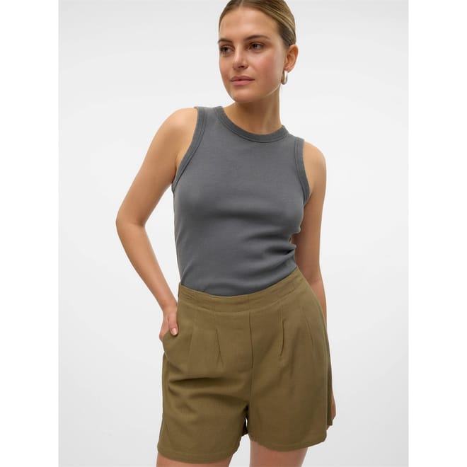 Slim Fit Crew Neck Ribbed Tank