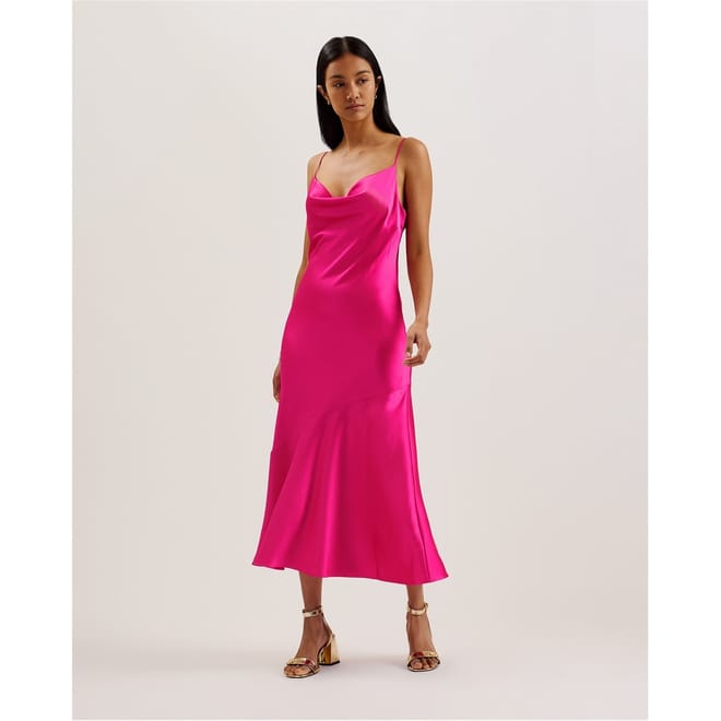 Tunca Cowl Neck Midi Slip Dress