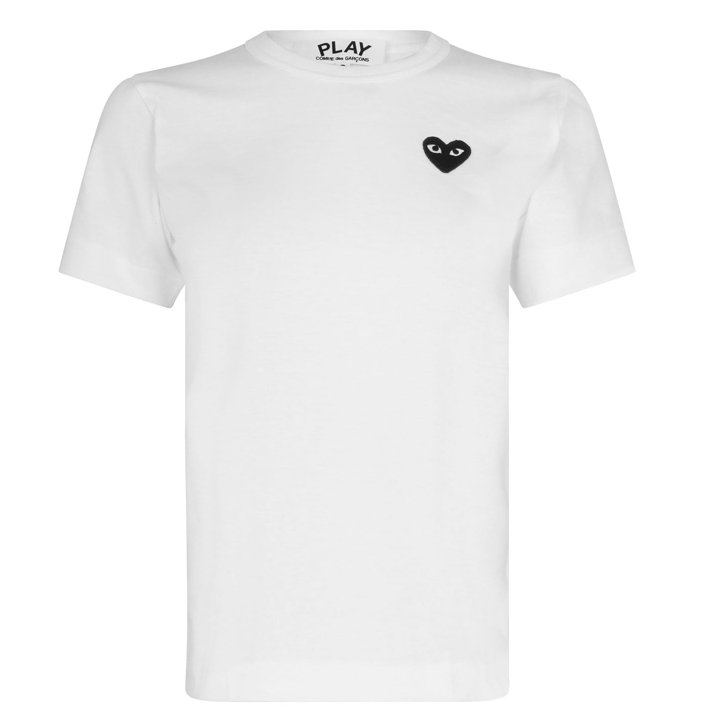 White Comme des Garcons PLAY Small Peeping Heart T Shirt Get The Label