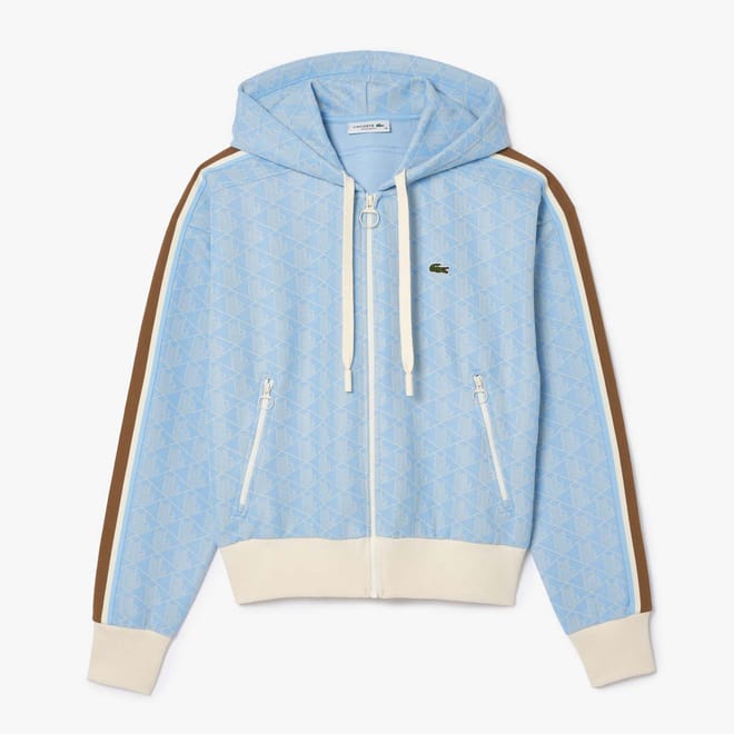 Jacquard Monogram Zip Hoodie