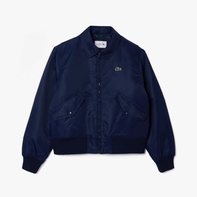 Oversized Embroidered Logo Bomber Jacket
