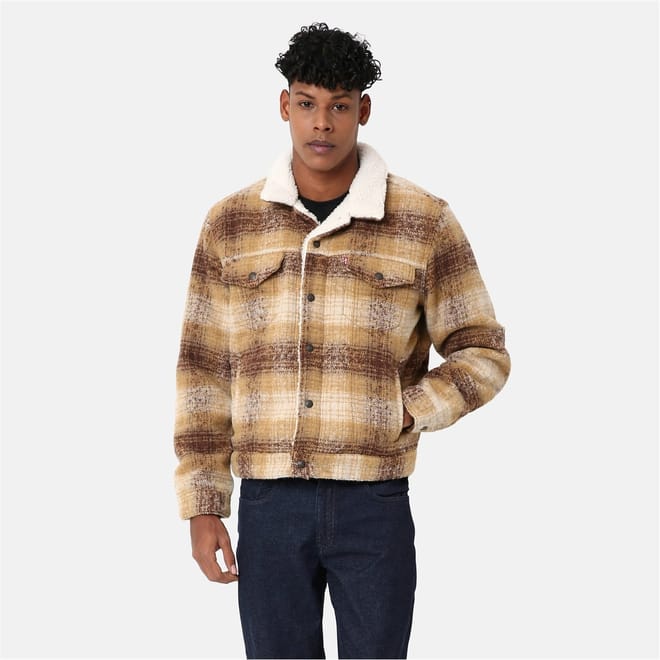 Plaid Sherpa Overshirt Jacket