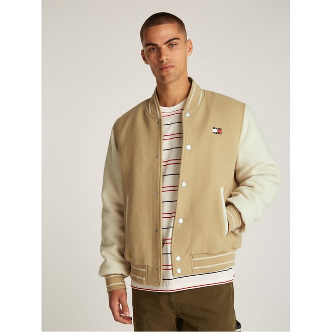 Varsity Jacket Rib Crew Neck