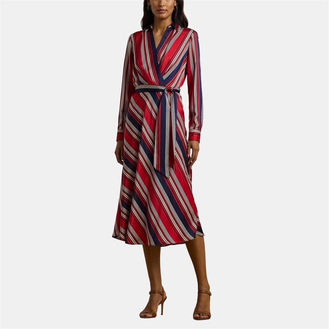 V-Neck Midi Wrap Dress
