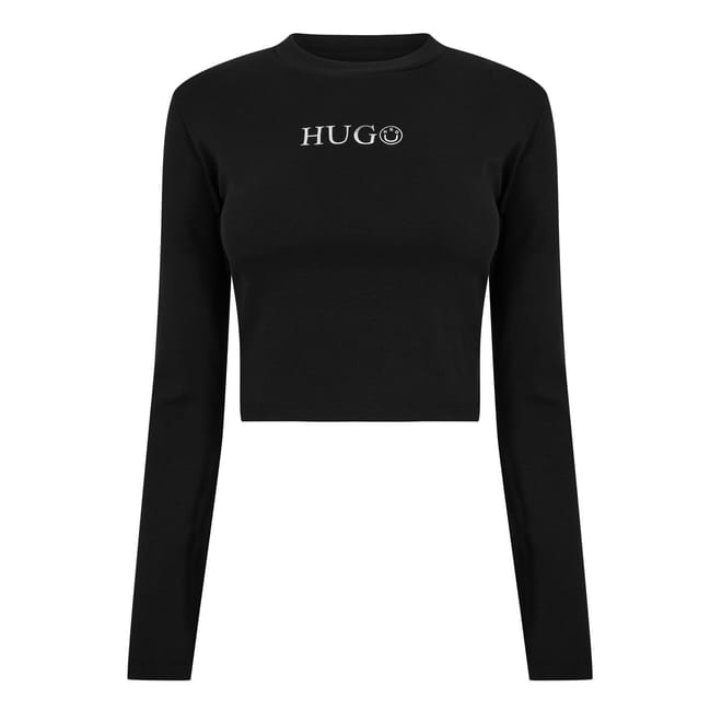 Cropped Crew Neck Long Sleeve T-Shirt