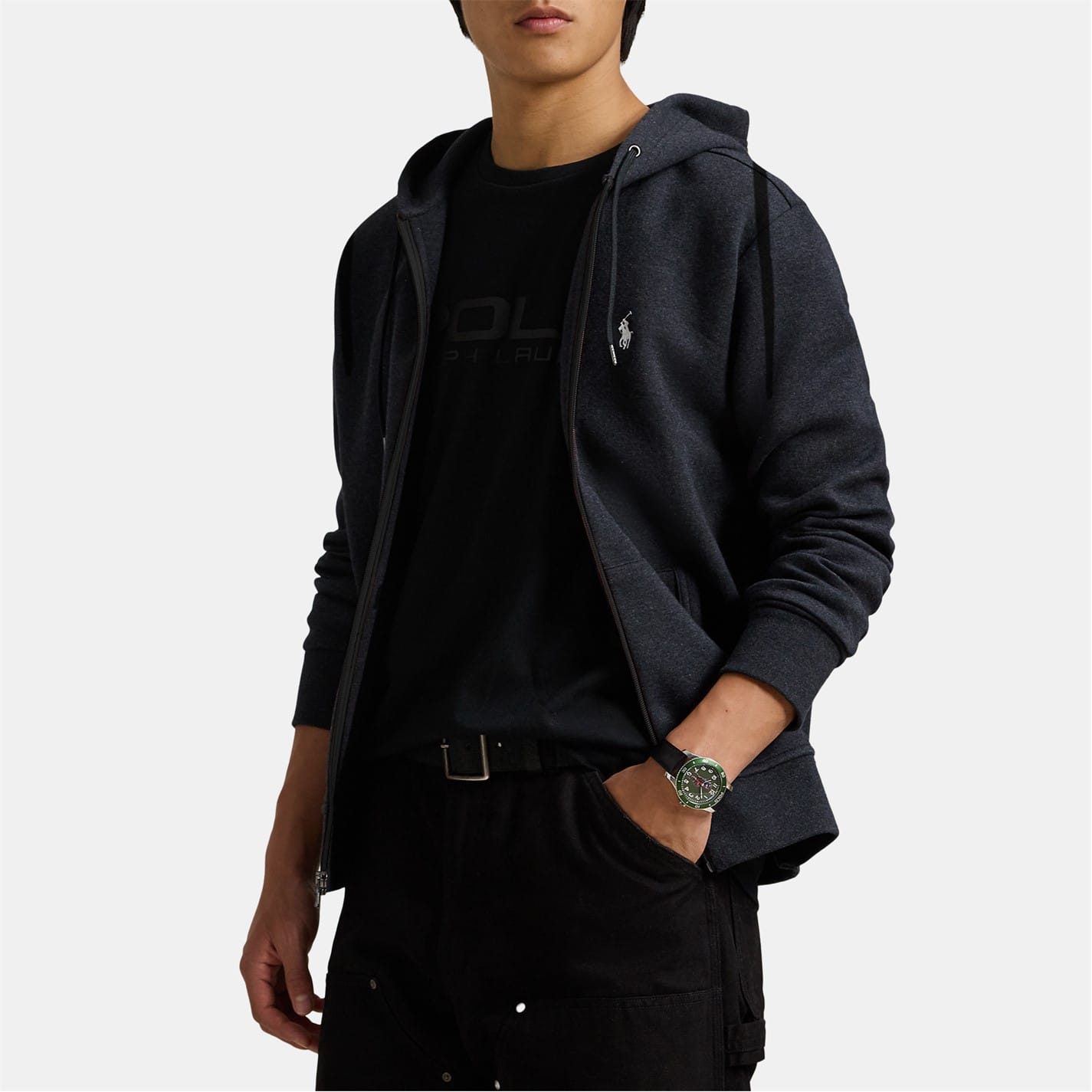 Black Polo Ralph Lauren Tech Full Zip Hoodie - Get The Label