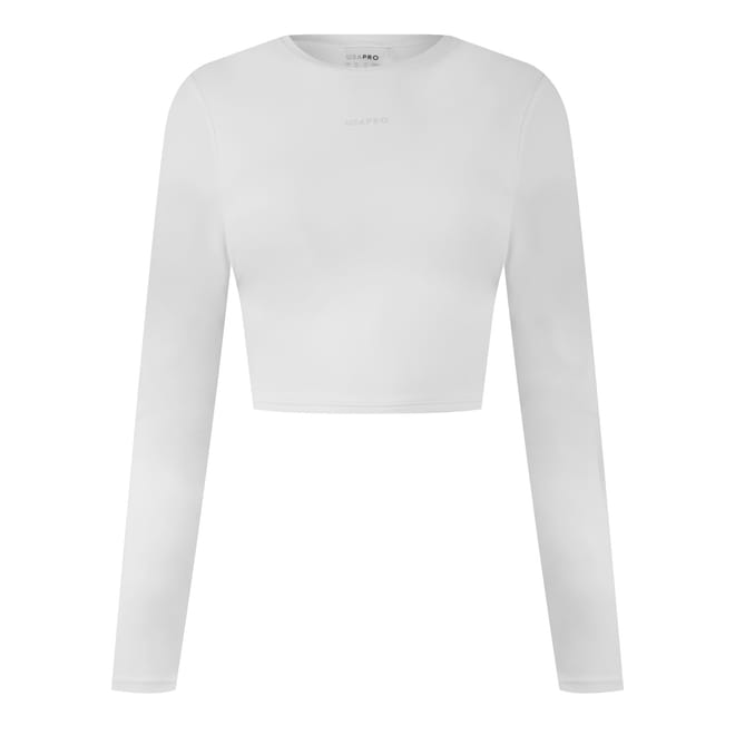 Womens Pro Ls Crop Tee