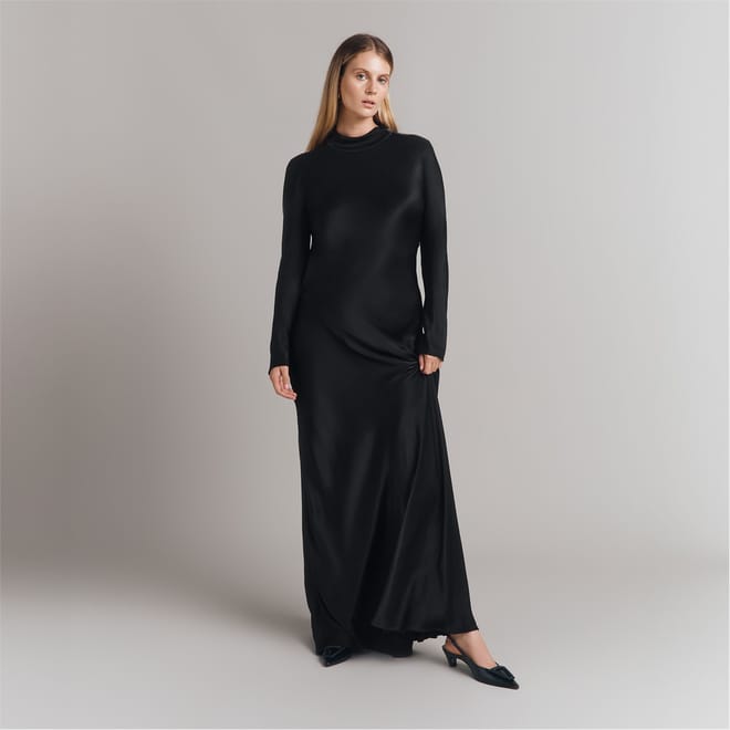 Rayna High Neck Maxi Slip Dress