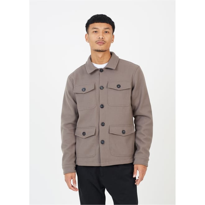 Pocket Faux Wool Shacket