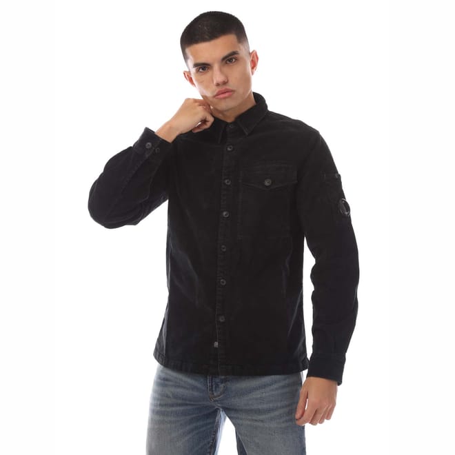 Corduroy Lens Buttoned Shirt