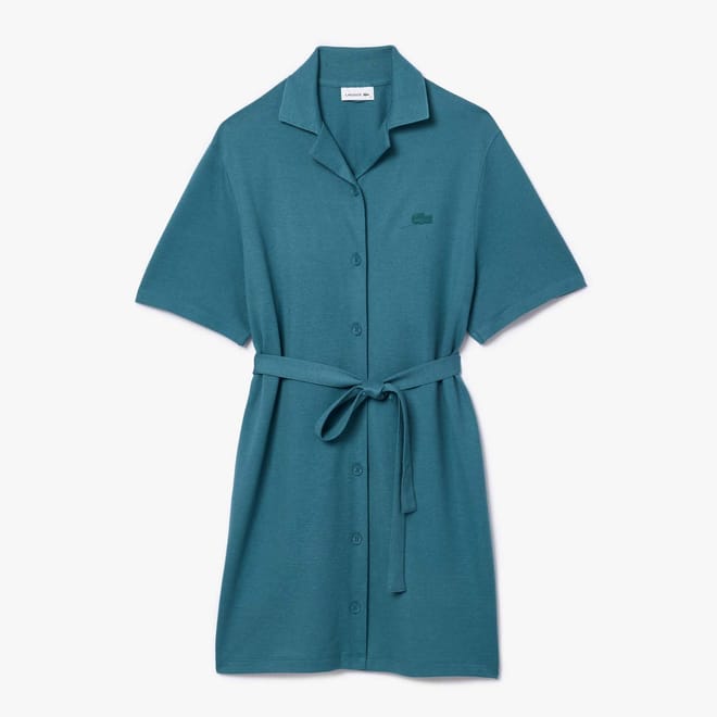 Linen and Cotton Belted Shirt Dress