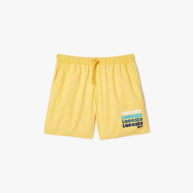 Mid Length Washed Effect Swim Trunks