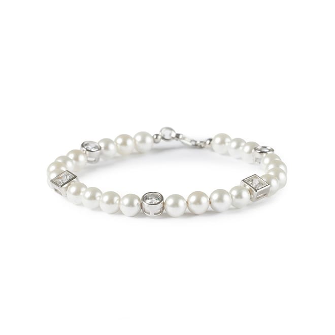 Pearl Chain Bracelet with Crystal