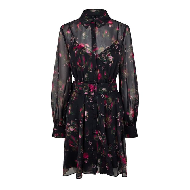 Ebene Collared Neck Mini A-Line Dress