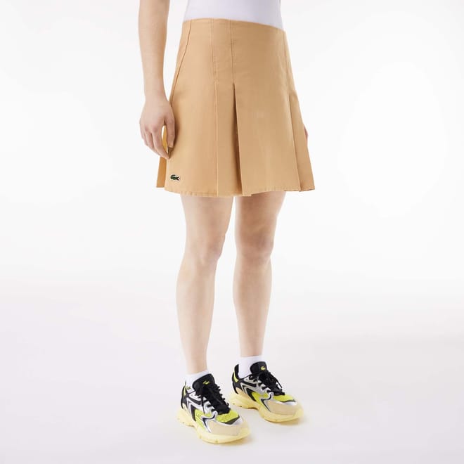 Short Pleated Cotton Skirt