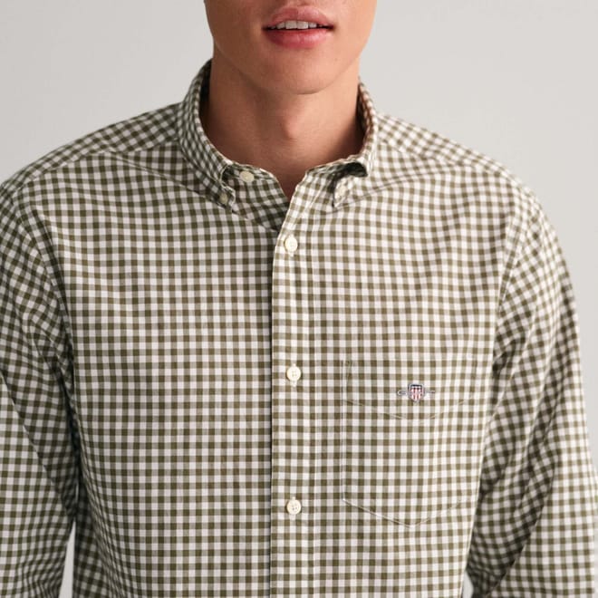Regular-Fit Classic Gingham Poplin Shirt