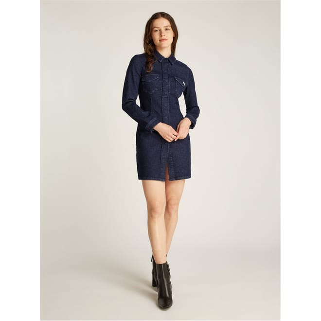 Lean Collared Neck Mini Shirtdress