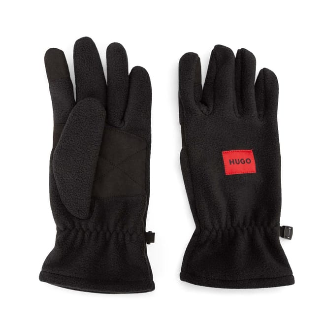 Red Logo Label Fleece Gloves