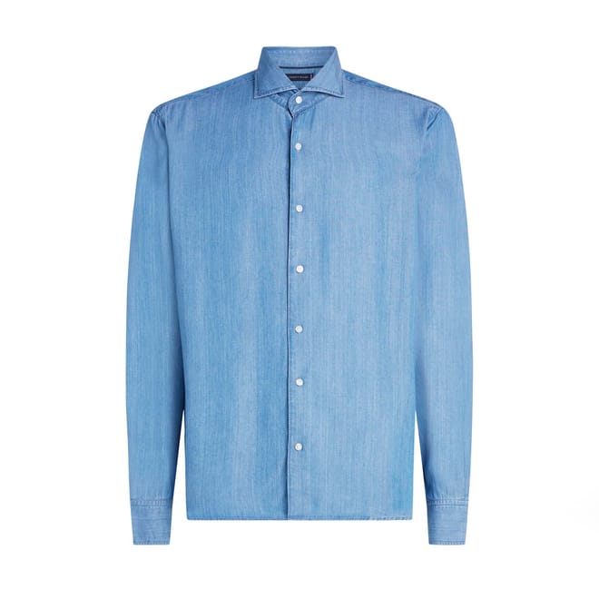 Smart Casual Slim-Fit Denim Shirt