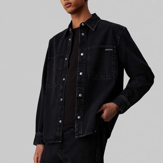 Regular-Fit Linear Denim Shirt