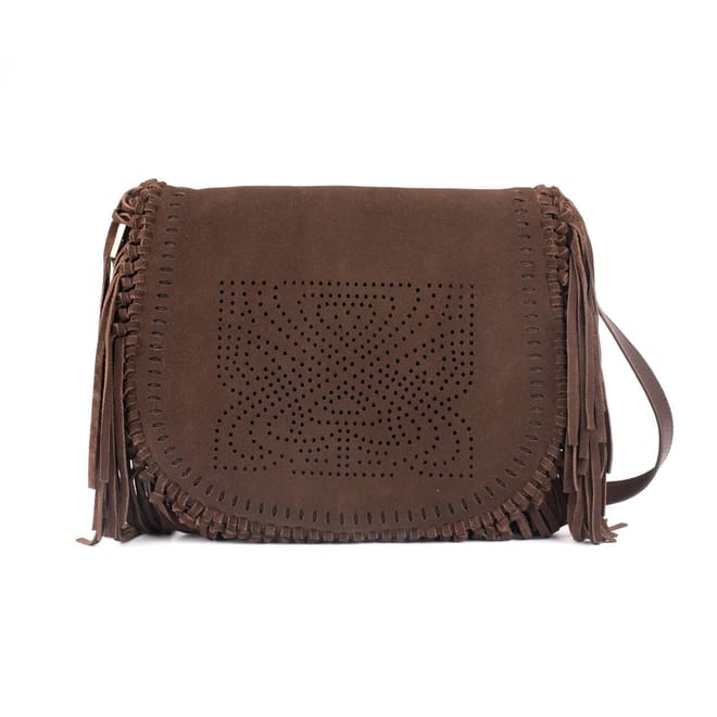 Suede Fringe Shoulder Bag