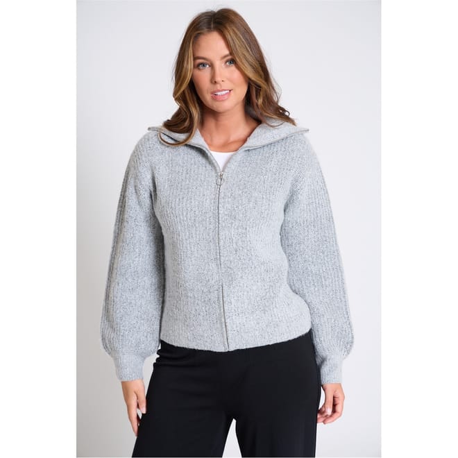 Zip Neck Long Sleeve Sweater