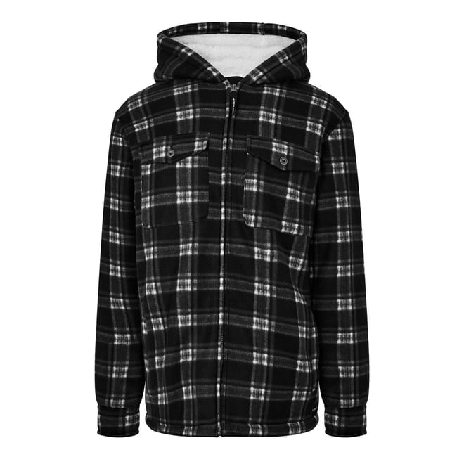 Mens Full Zip Checked Hoodie