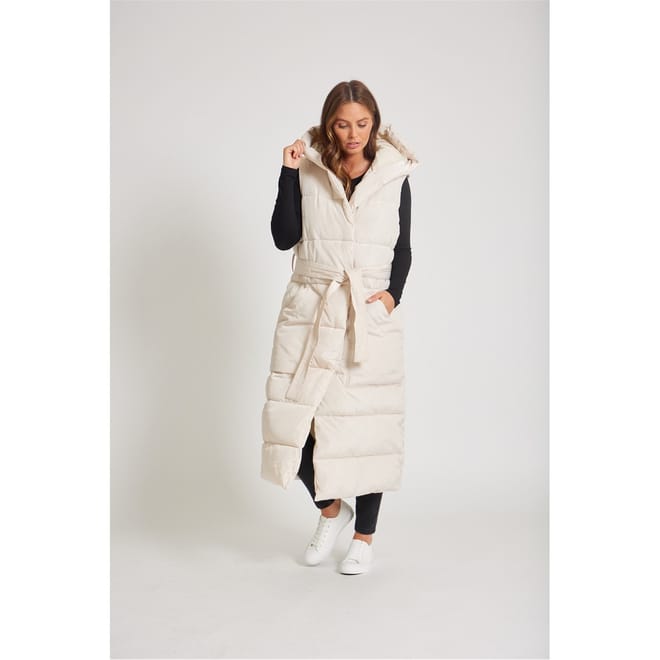 Longline Hooded Padded Vest