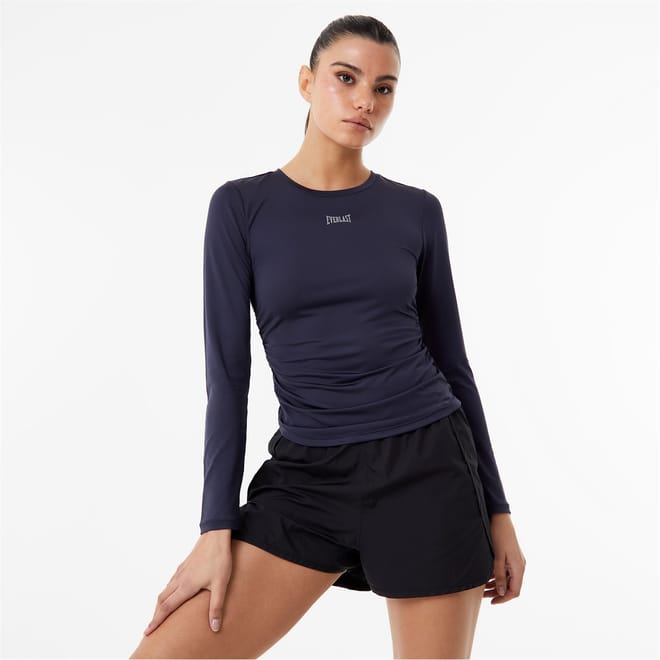 Ruched Crew Neck Slim Fit T-Shirt