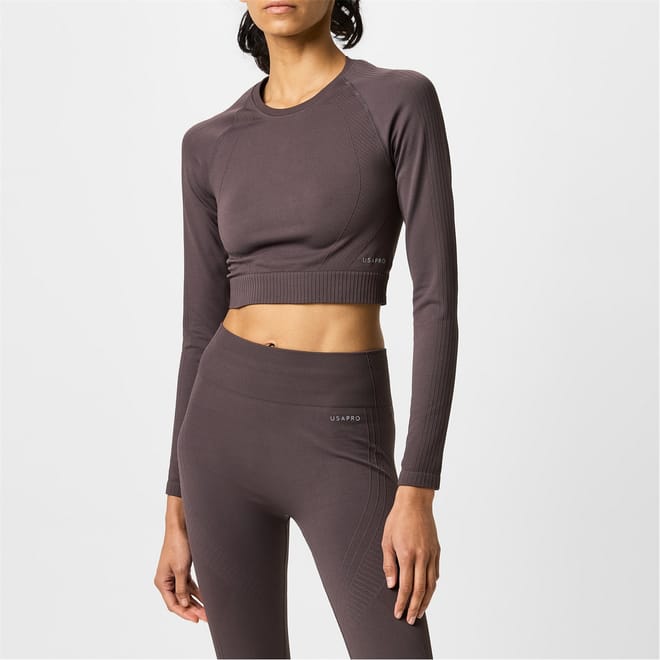 Sleeve Seamless Crop Top