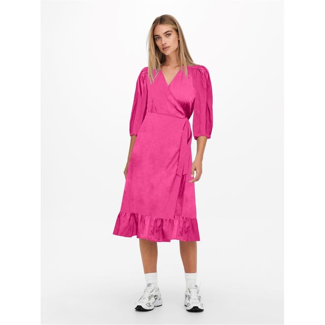 Olivia V-Neck Midi Wrap Dress