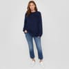 Fluffy Relaxed Fit Crew Neck Sweater