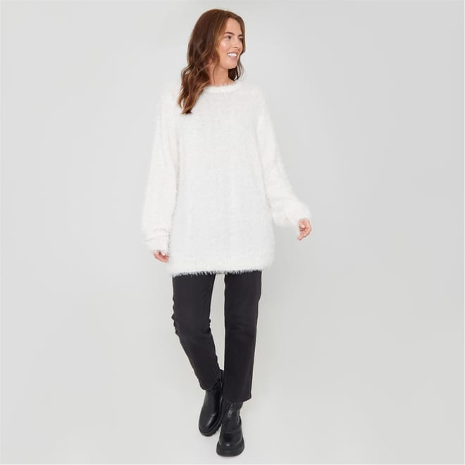 Fluffy Crew Neck Relaxed Sweater