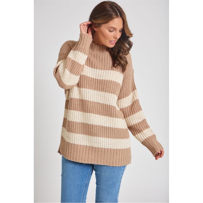 Horizontal Stripe Relaxed Fit Sweater